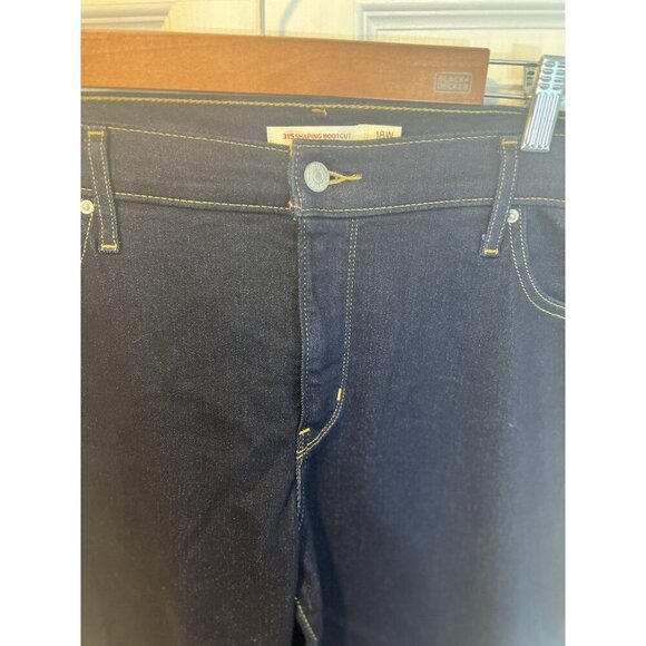 Levi's Women 315 Shaping Bootcut Mid Rise Zip Fly Stretch Jeans 18W Dark Blue - Picture 5 of 16
